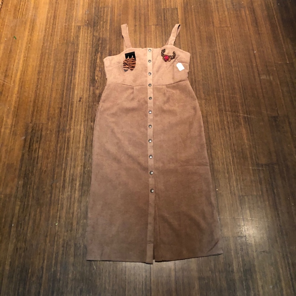 Camel corduroy dress